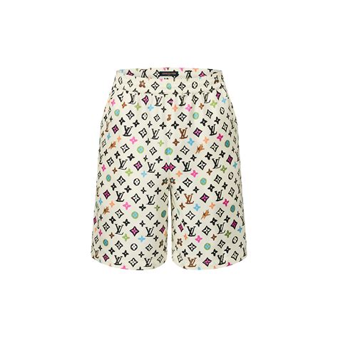 Monogram Printed Silk Shorts .